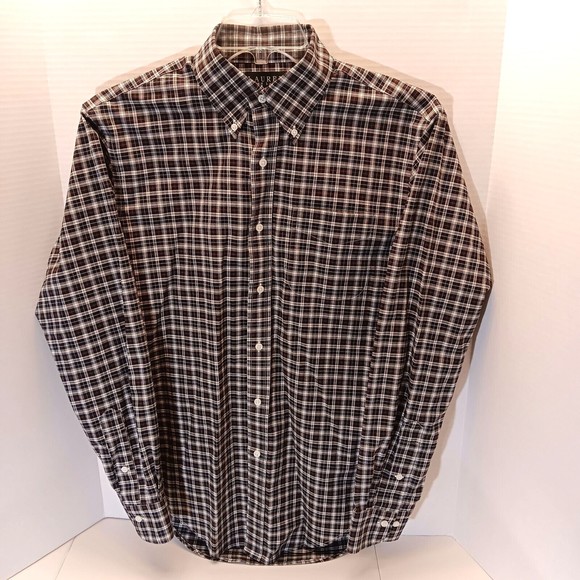 Lauren Ralph Lauren Shirt Mens S Plaid Button Down Classic Fit Non Iron Long Slv - Picture 1 of 8